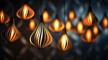 Foto gratuita diseño moderno de lámparas de iluminación en 3d