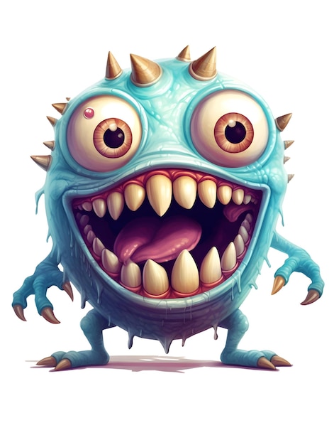 Diseño de monstruo de dientes de dibujos animados