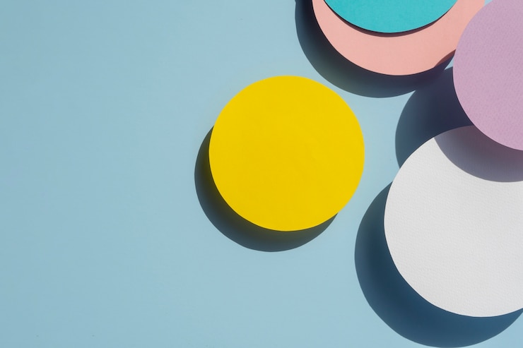 Foto gratuito diseño de papel de círculos abstractos de vista superior