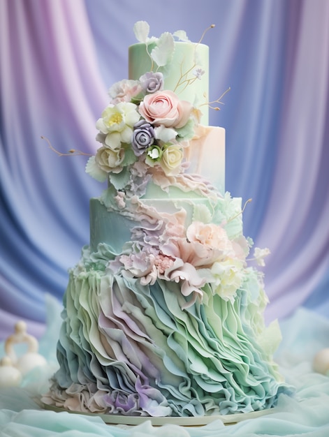 Foto gratuita diseño de pastel de boda en 3d