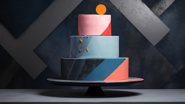 Foto gratuita diseño de pastel de boda delicioso en 3d