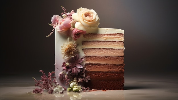 Foto gratuita diseño de pastel de boda delicioso en 3d