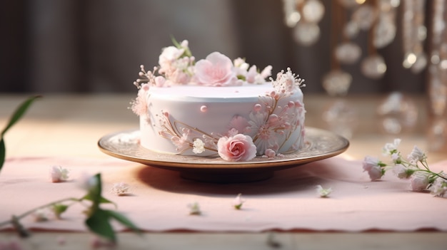 Foto gratuita diseño de pastel de boda delicioso en 3d