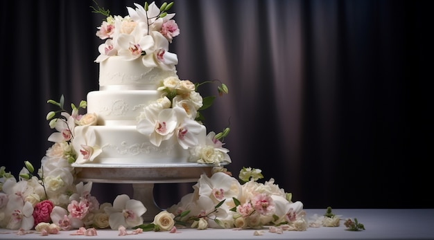 Diseño de pastel de boda delicioso en 3D