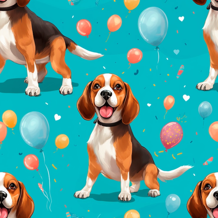 Foto gratuito diseño de patrones de perros de estilo arte digital
