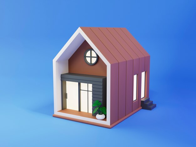 Diseño de renderizado 3d de la casa