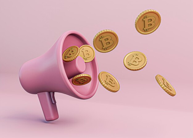 Diseño de renderizado de criptomonedas 3d