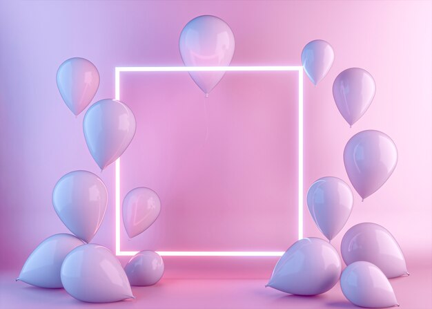 Diseño de renderizado de globos 3d