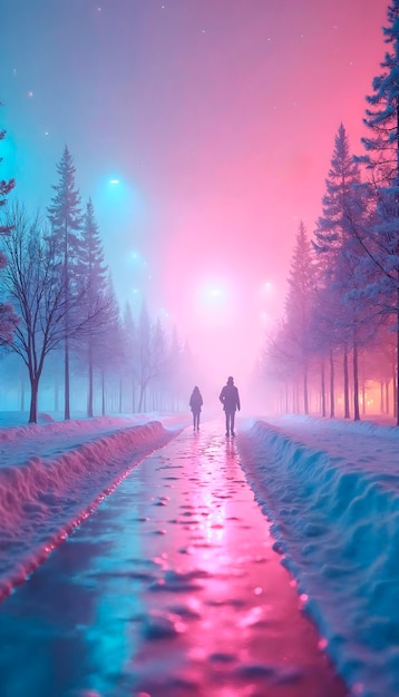 Diseño surrealista de papel tapiz de invierno