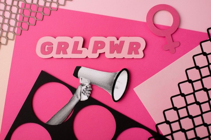 Foto gratuito el diseño de la vida muerta de girl powers
