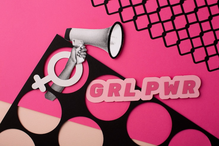 Foto gratuito el diseño de la vida muerta de girl powers