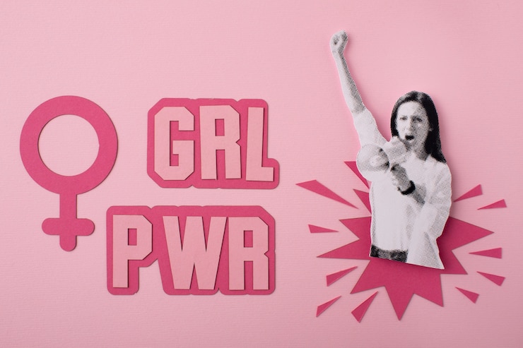 Foto gratuito el diseño de la vida muerta de girl powers