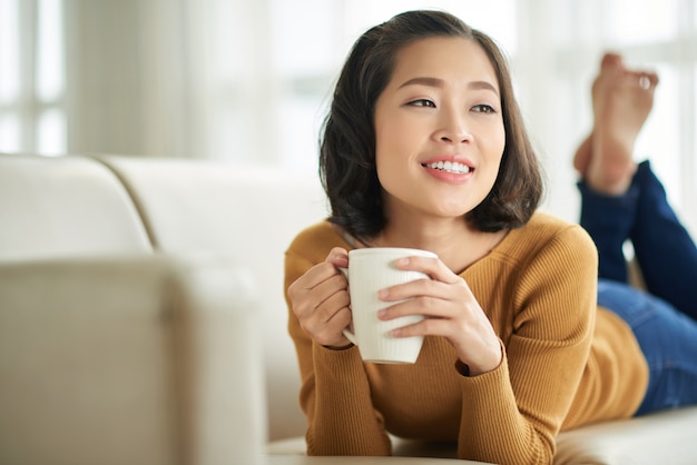 Disfrutando de un café fresco