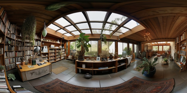 Foto gratuita disparo para la composición panorámica de la biblioteca.