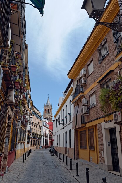 Disparo vertical de la Real Parroquia de Señora Santa Ana iglesia en España