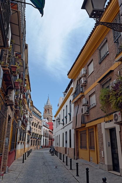 Disparo vertical de la Real Parroquia de Señora Santa Ana iglesia en España