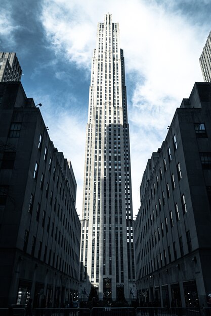 Disparo vertical del Rockefeller Center en Nueva York, EE.