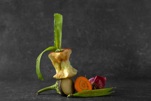 Disposición de abono de comida podrida con espacio de copia