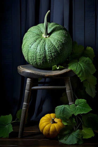 Foto gratuita disposición de calabazas en el interior