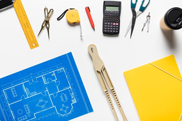 Disposición de diferentes objetos arquitectónicos