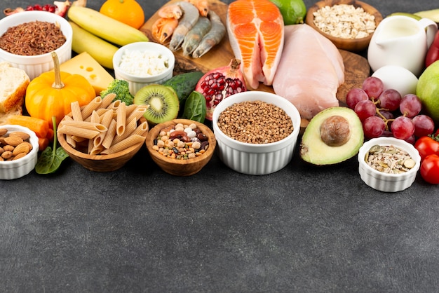 Disposición de grupos de alimentos de alto ángulo