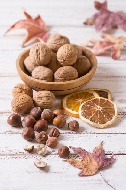 Disposición de nueces y nueces de ángulo alto