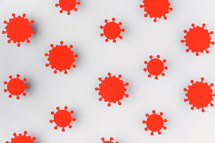 Foto gratuito disposición de papel hecho coronavirus.