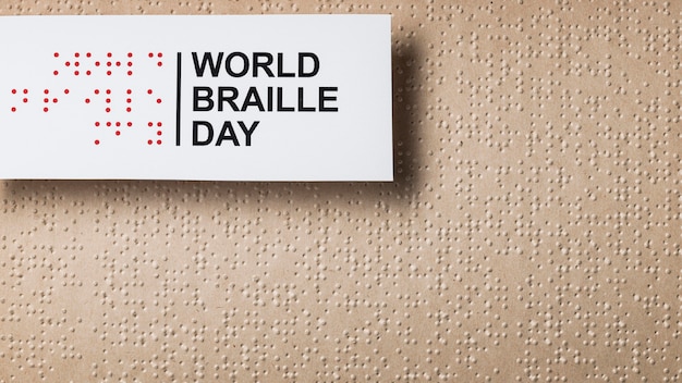 Disposición plana del día mundial del braille