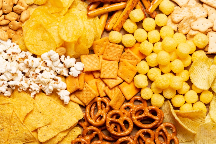 Foto gratuito disposición plana de pretzels y garabatos
