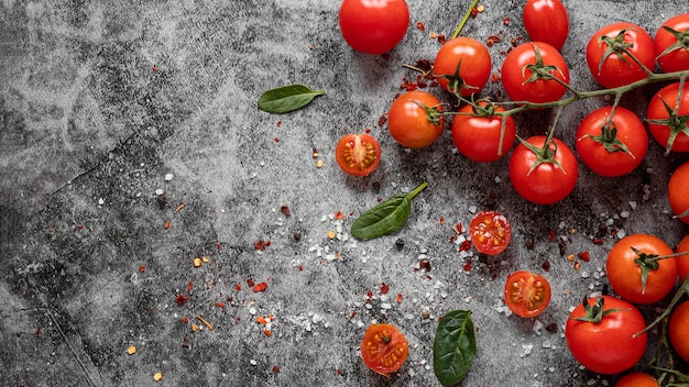 Disposición de la vista superior de alimentos saludables para aumentar la inmunidad