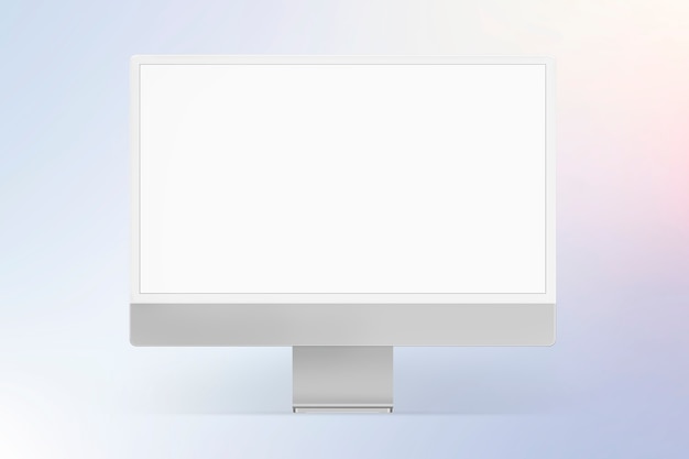 Dispositivo digital de pantalla de escritorio de computadora mínima gris con espacio de diseño