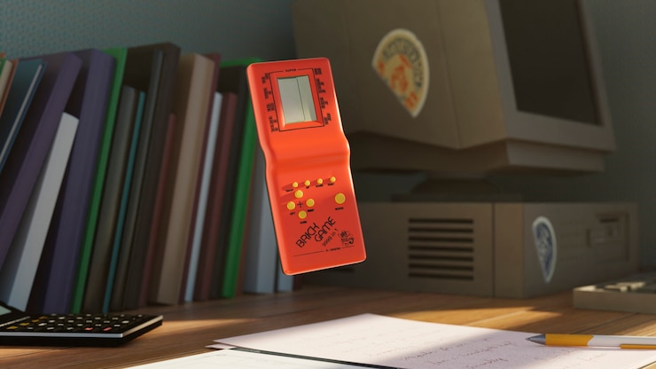 Foto gratuito dispositivo de juego antiguo en el estudio.