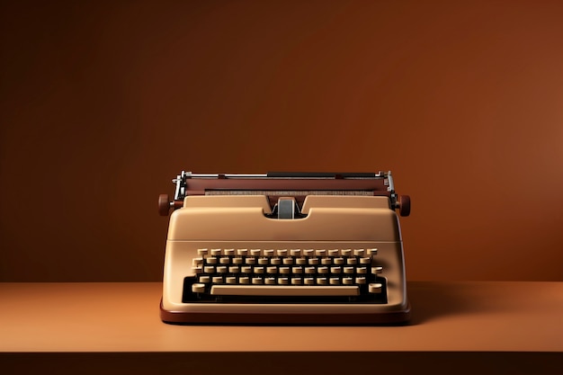Dispositivo de máquina de escribir electrónica retro de color marrón