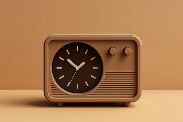 Foto gratuita dispositivo de reloj electrónico retro marrón