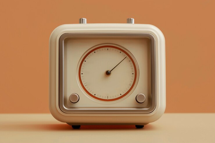 Foto gratuito dispositivo de reloj electrónico retro marrón