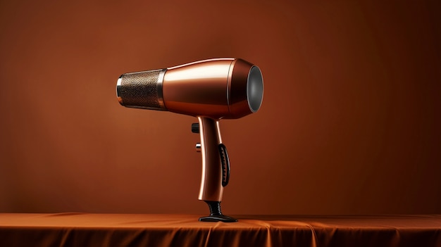 Foto gratuita dispositivo de secador de cabello electrónico retro marrón