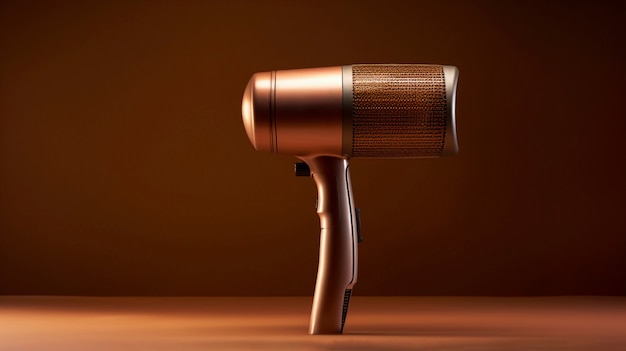 Foto gratuita dispositivo de secador de cabello electrónico retro marrón