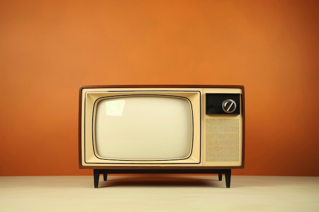 Dispositivo de televisión electrónico retro de color marrón