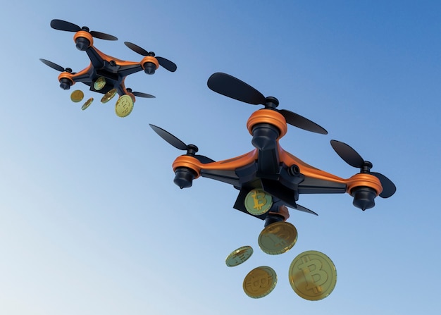 Distribución de criptomonedas de bajo ángulo con drones