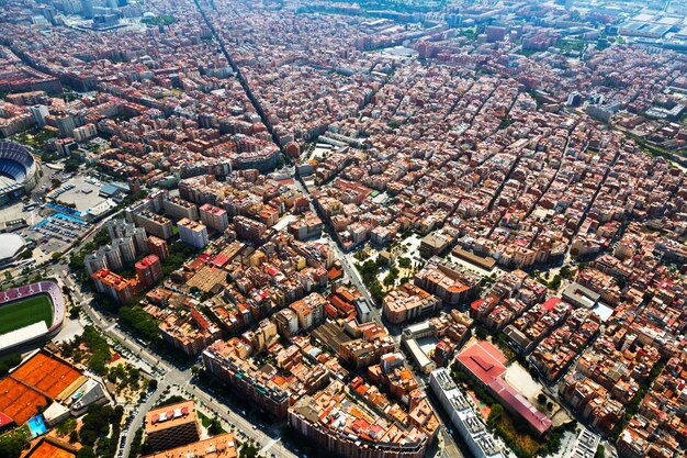 distrito residencial de helicóptero. Barcelona