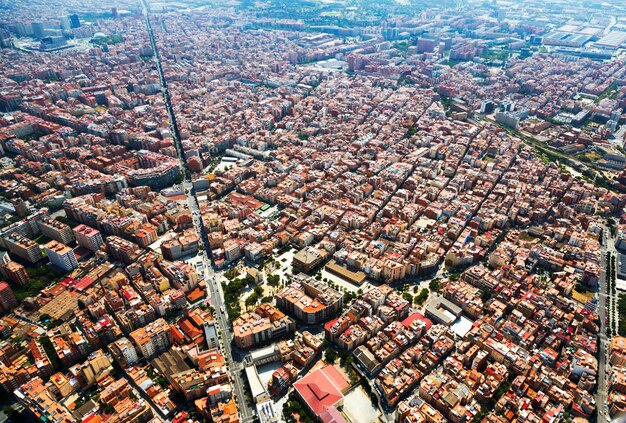 distrito residencial de helicóptero. Barcelona