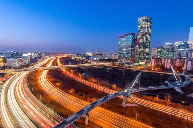 Distrito de Singil, Seúl, Corea del Sur en la noche.