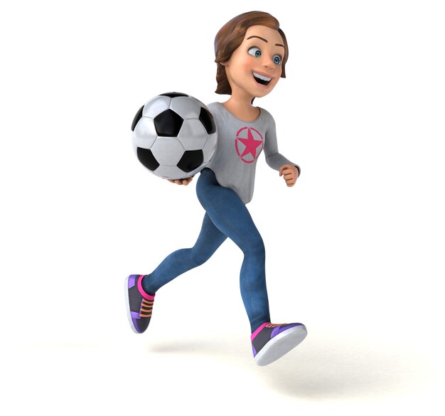 Divertida ilustración 3D de una adolescente de dibujos animados