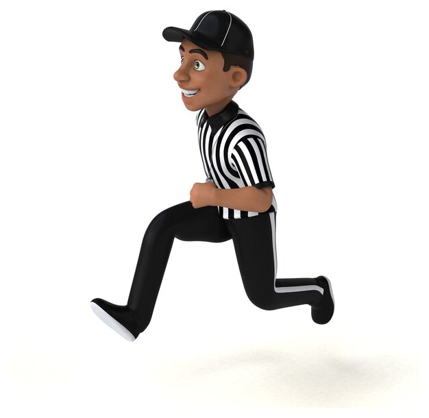 Divertida ilustración 3D de un árbitro estadounidense
