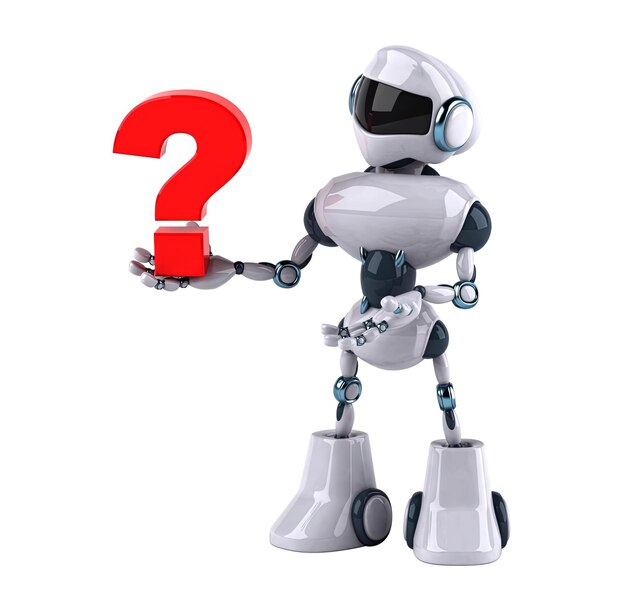 Divertida ilustración de robot de dibujos animados en 3D