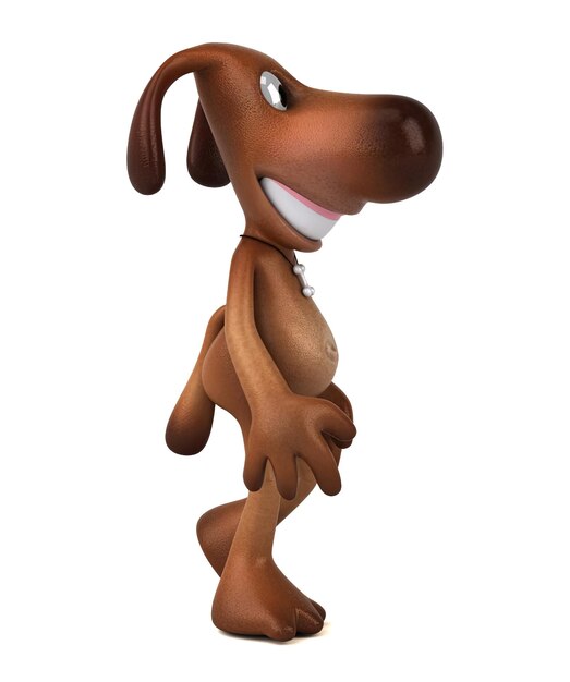 Divertido paseo de perros de dibujos animados en 3D