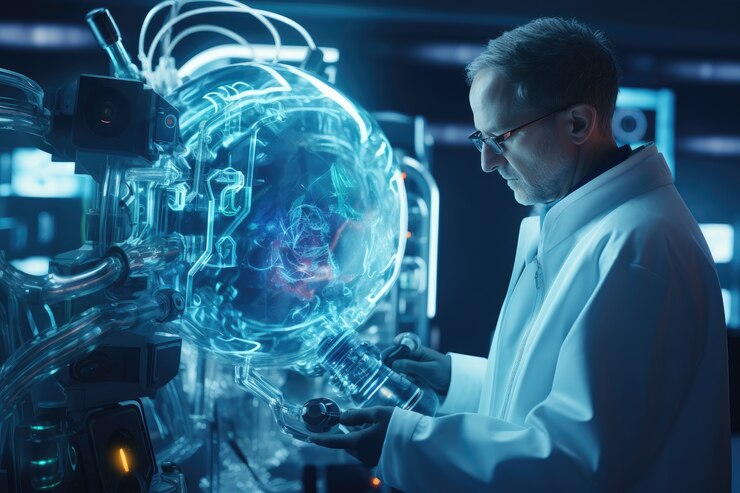 Foto gratuito doctor del concepto futuro.