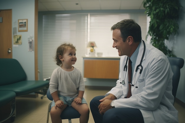 Doctor realizando un chequeo médico al paciente