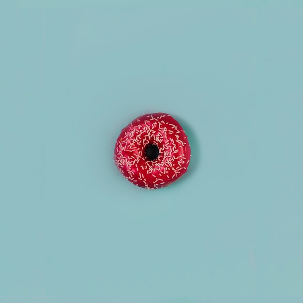 Donut sabroso en azul