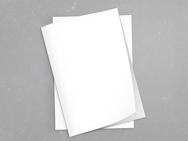 Dos folletos blancos sobre una superficie de hormigón gris